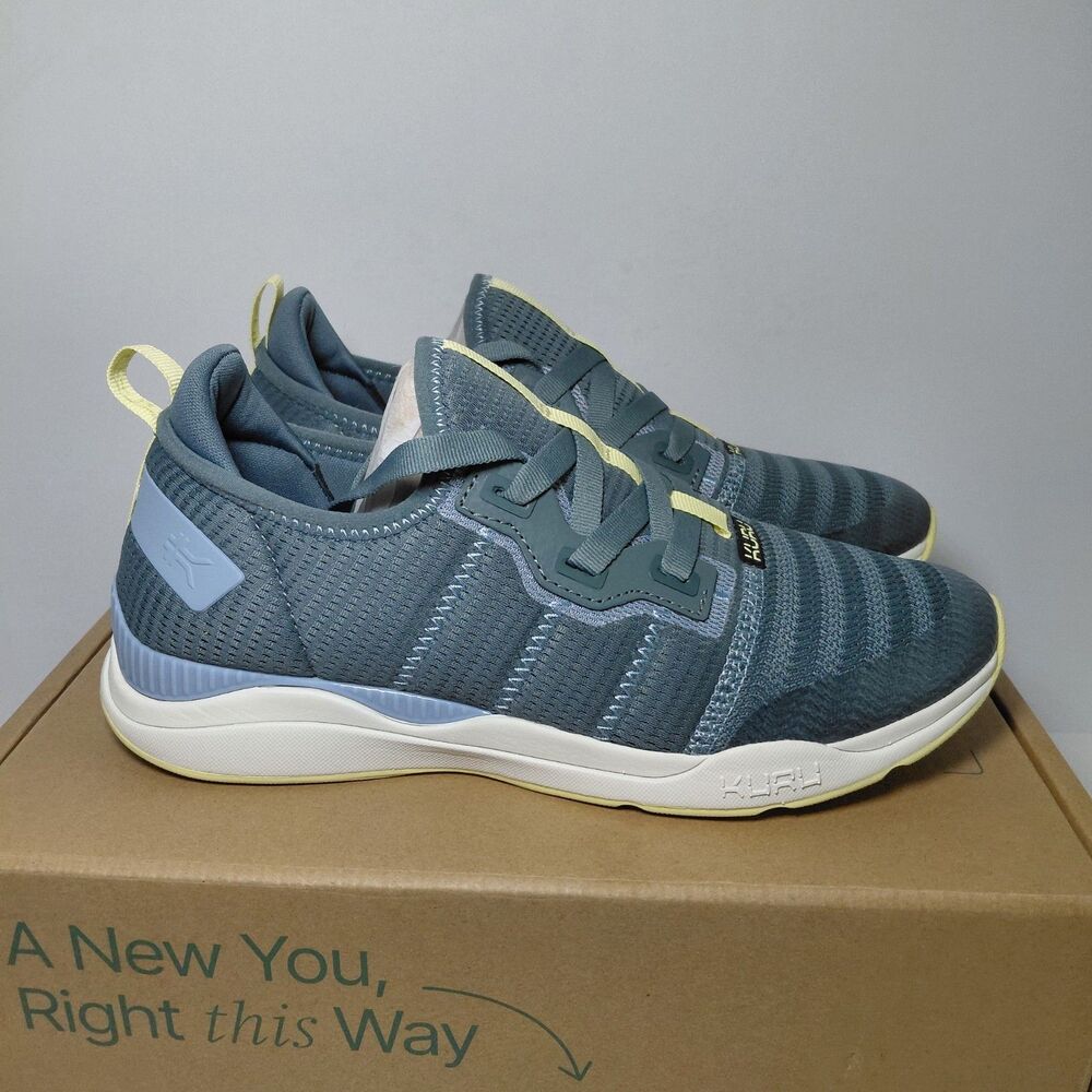 Kuru Stride Move Womens Shoes Sz 8.5M Blue Haze-Lime Sorbet Lace Up Sneakers
